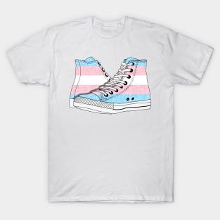 Transgender Pride Flag Hi-Top Design T-Shirt